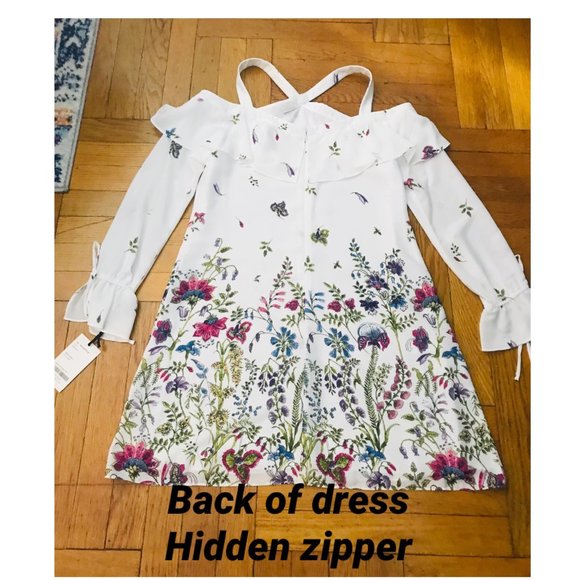 W by Worth White Floral Dress Size 2 - Picture 3 of 6